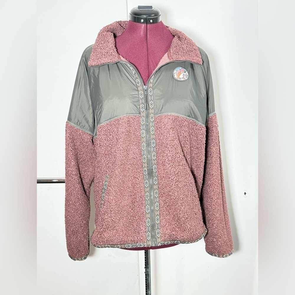 Cozy Pink and Gray Teddy Jacket